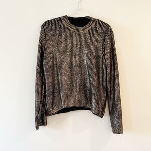 Women’s Black & Metallic Gold Sweater